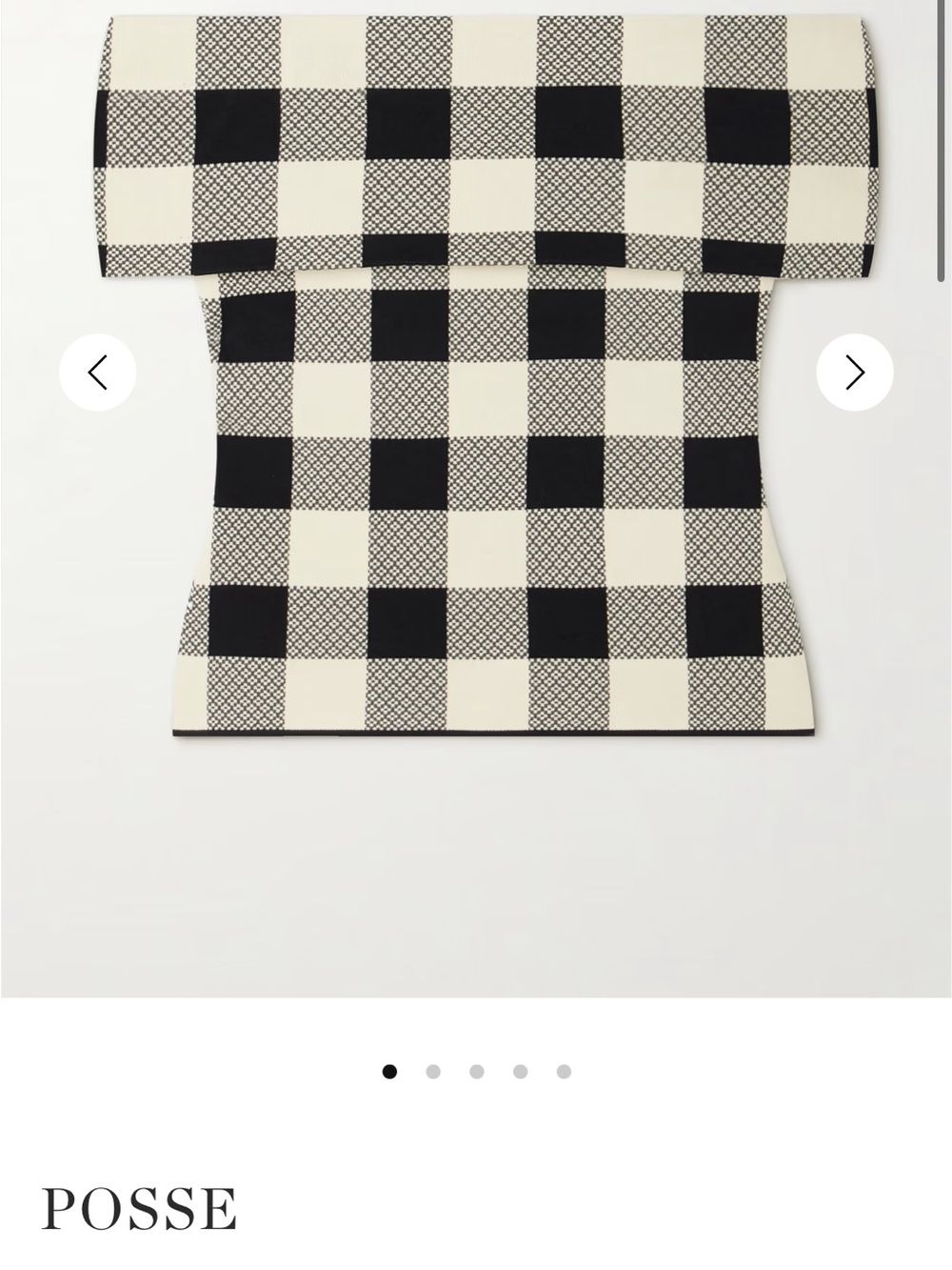 POSSE Pippa Off Shoulder Jacquard Knit top & matching checked flared pants